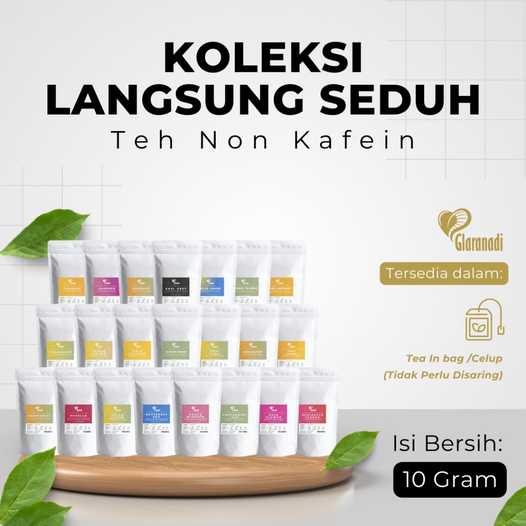 

GLARANADI - Teh Bunga Celup Siap Seduh All Variant (Chamomile Telang Peppermint Spearmint Lavender Rose) 10 Kantong Celup