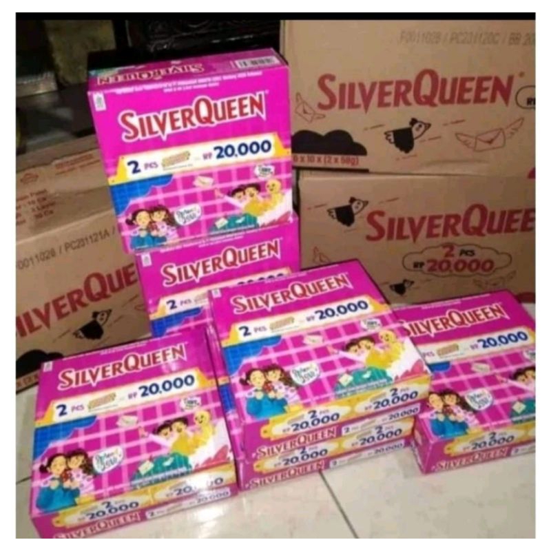 

Coklat Silverqueen 58gr Cashew isi 2 - (1 Box isi 10pack / 20pcs)