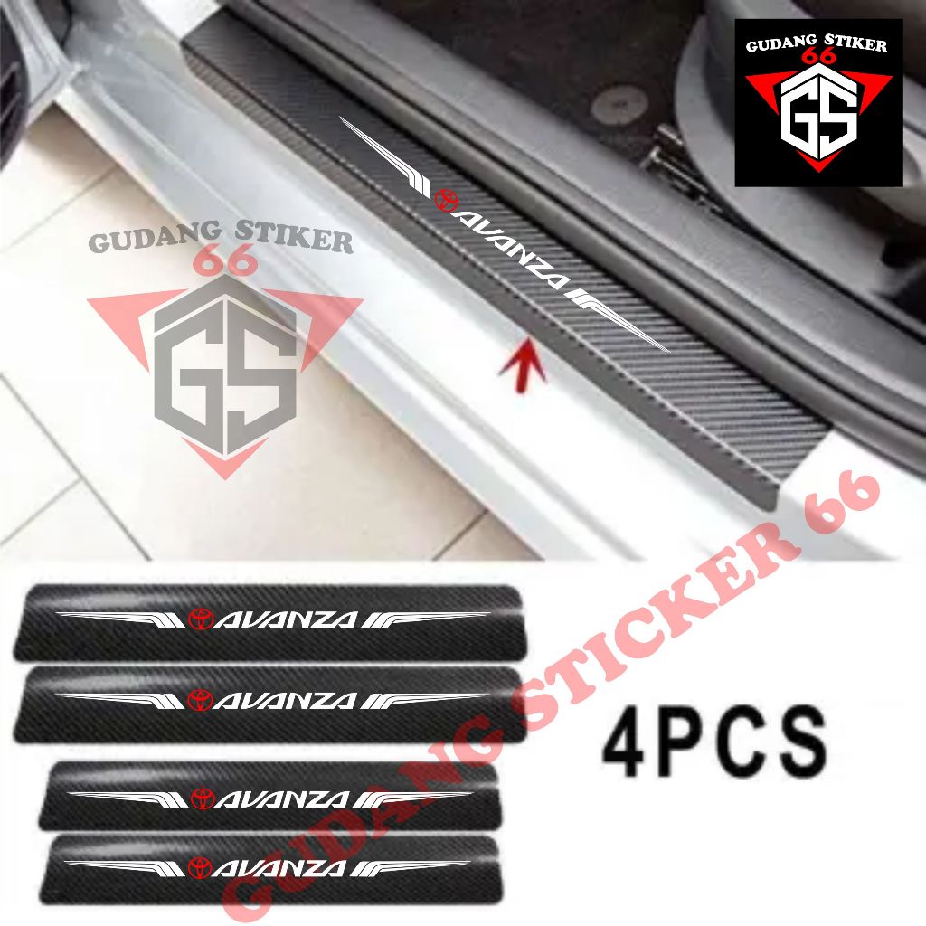 4pcs stiker pelindung sill plate mobil Avanza stiker pelindung pijakan lantai pintu mobil toyota ava