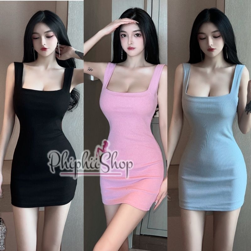 Mini Dress Bodycon Bahan Rajut Korea Sexy Casual Clubbing Gaun Pesta Party