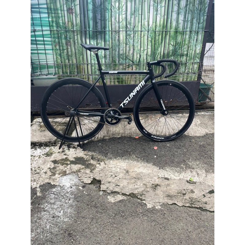 Original Rakit sepeda full bike Fixie Tsunami SNM 100  Black size S M L