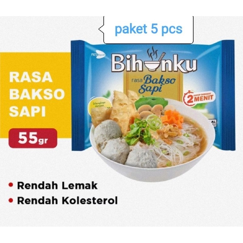 

Bihunku Bakso Sapi paket 5 pcs