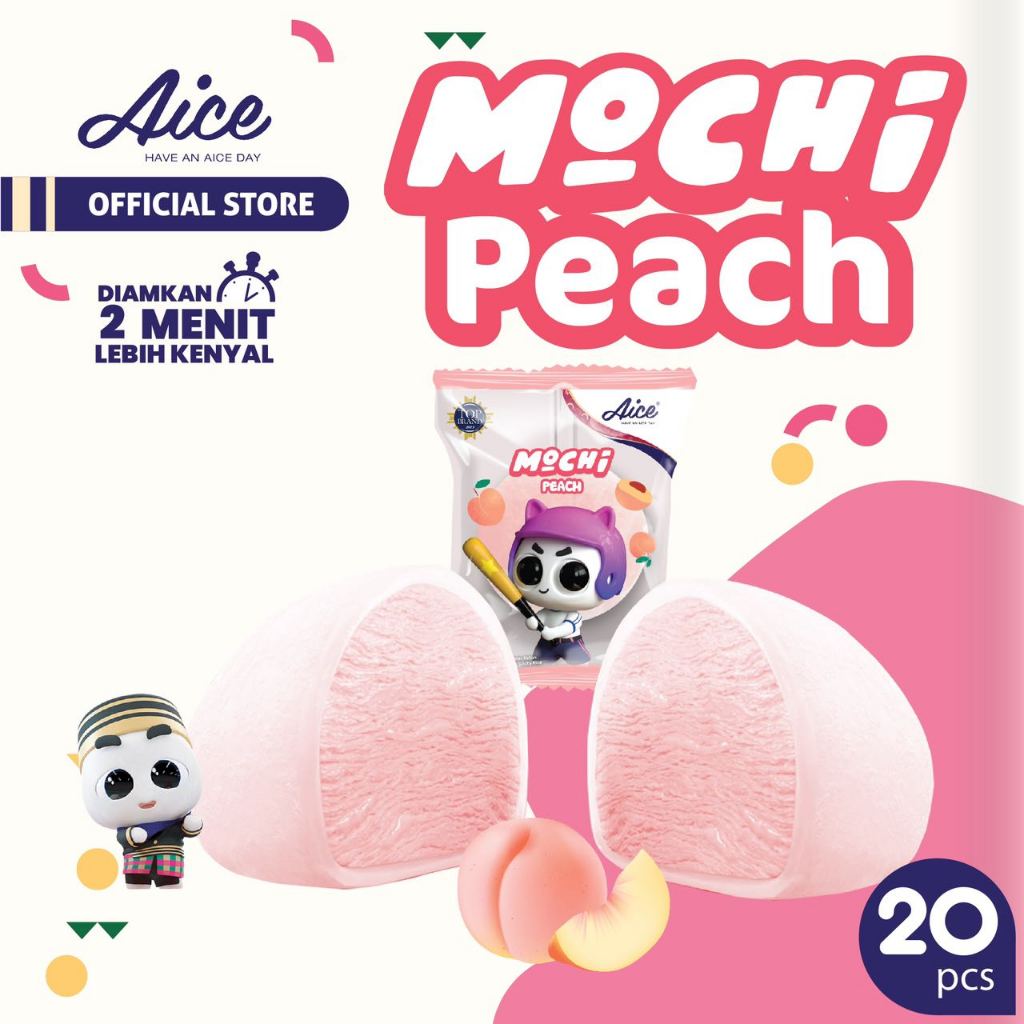 

Aice Ice Cream Mochi Peach Es Krim (isi 20 pcs) eskrim