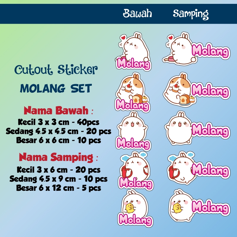 

sticker nama cutout molang