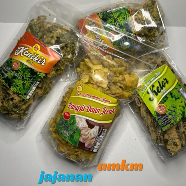 

Promo 4pcs Keripik pangsit Daun jeruk,kelor,kenikir* Crispy gurih renyah dan pastinya sehat