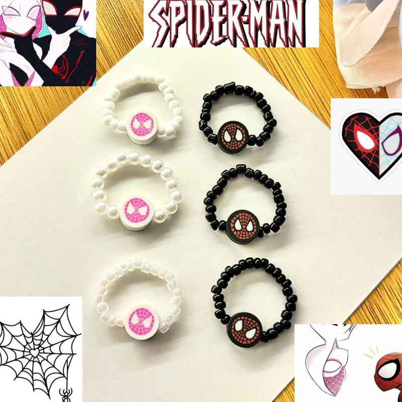(Harga sudah 2pcs) Cincin couple spiderman/ Cincin couple/ Cincin spiderman/ Cincin manik spiderman
