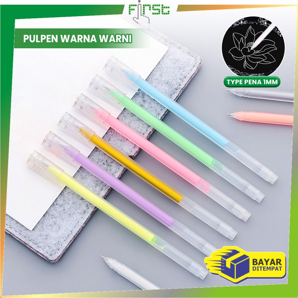 

FH-A85 Pulpen Gel Metalik Gold 1MM / Pulpen Warna Warni Gold Colour Gel Pen Gold / Metallic Ballpoint Craftwork Scrapbook Silver / Pena Tinta Warna Putih Gel Ink Import