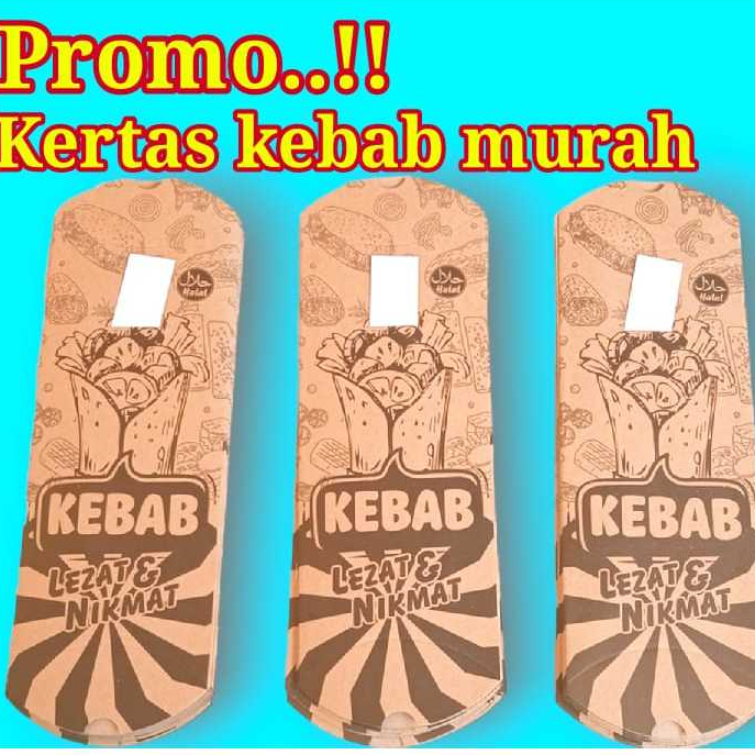 

100 Lembar bungkus kebab / Kemasan kebab / Wadah kebab / Dus kebab