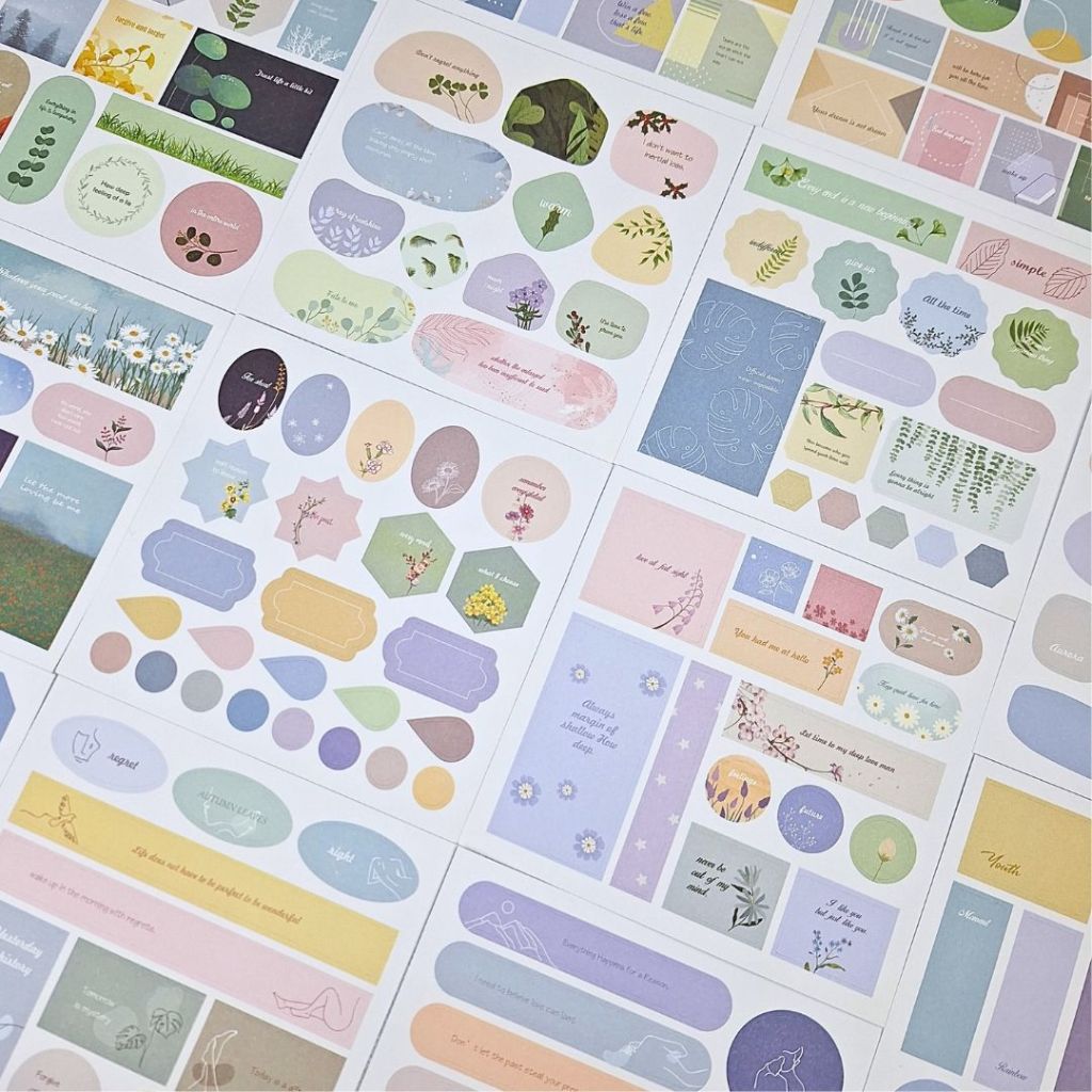 

WHISPERING OF THE WIND Sticker pack Aesthetic Scrapbook Deco Jurnaling
