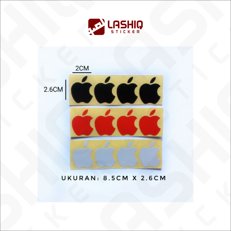 [GROSIR] Stiker Cutting Logo Apple isi 4pcs untuk Sticker Motor Laptop - Ukuran 2.6 cm