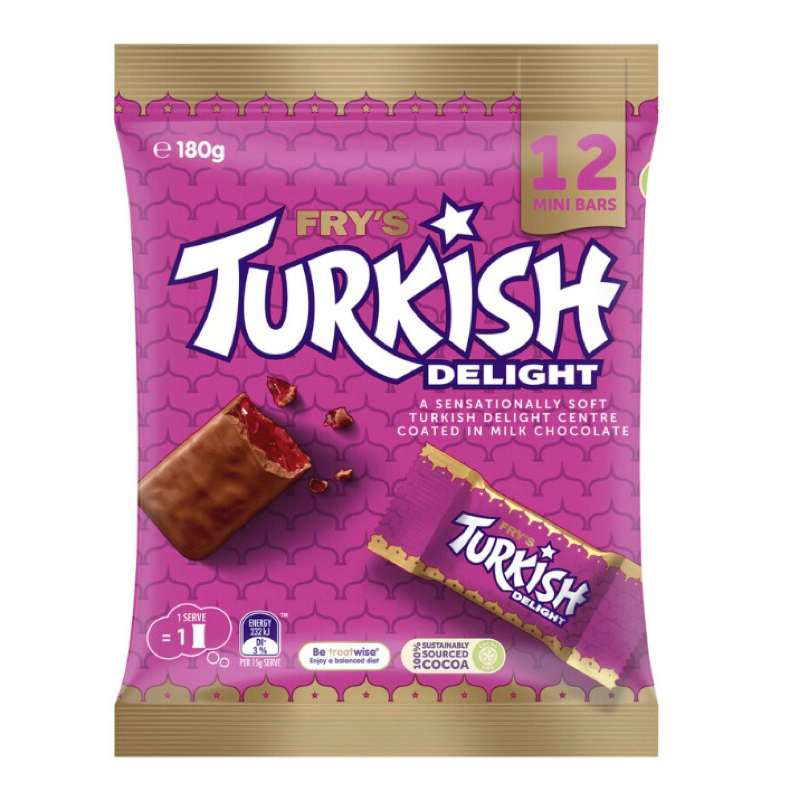 

Cadbury Fry's Turkish Delight Chocolate Sharepack 12 Pack | 180g