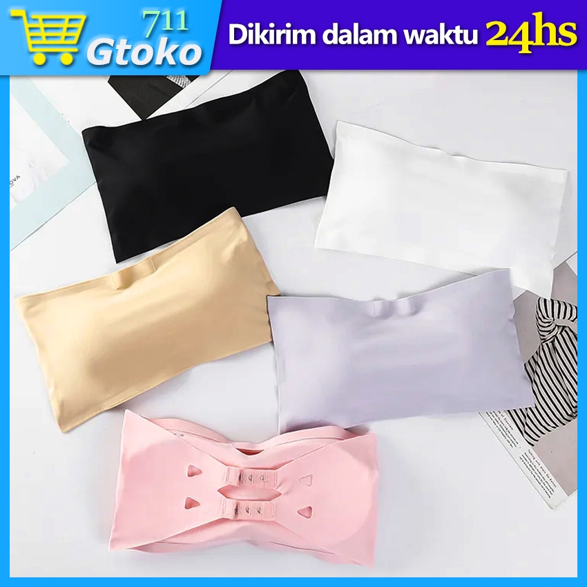 Bra BH Kemben Strapless Seamless Pengait Belakang Tanpa Kawat Beha Tanpa Tali Anti Slip