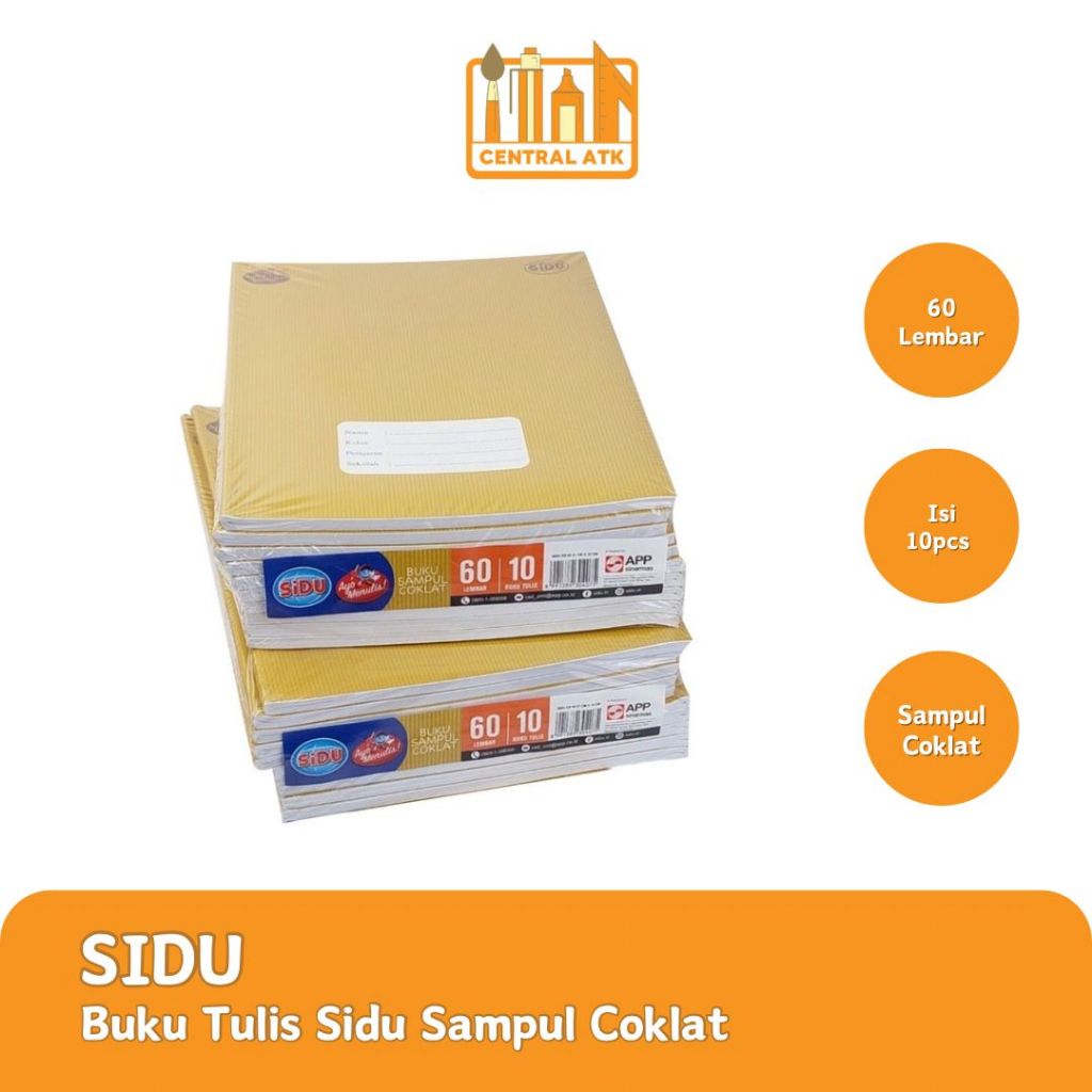 

BUKU TULIS SIDU 60 LEMBAR SAMPUL COKLAT 10 PCS / PACK