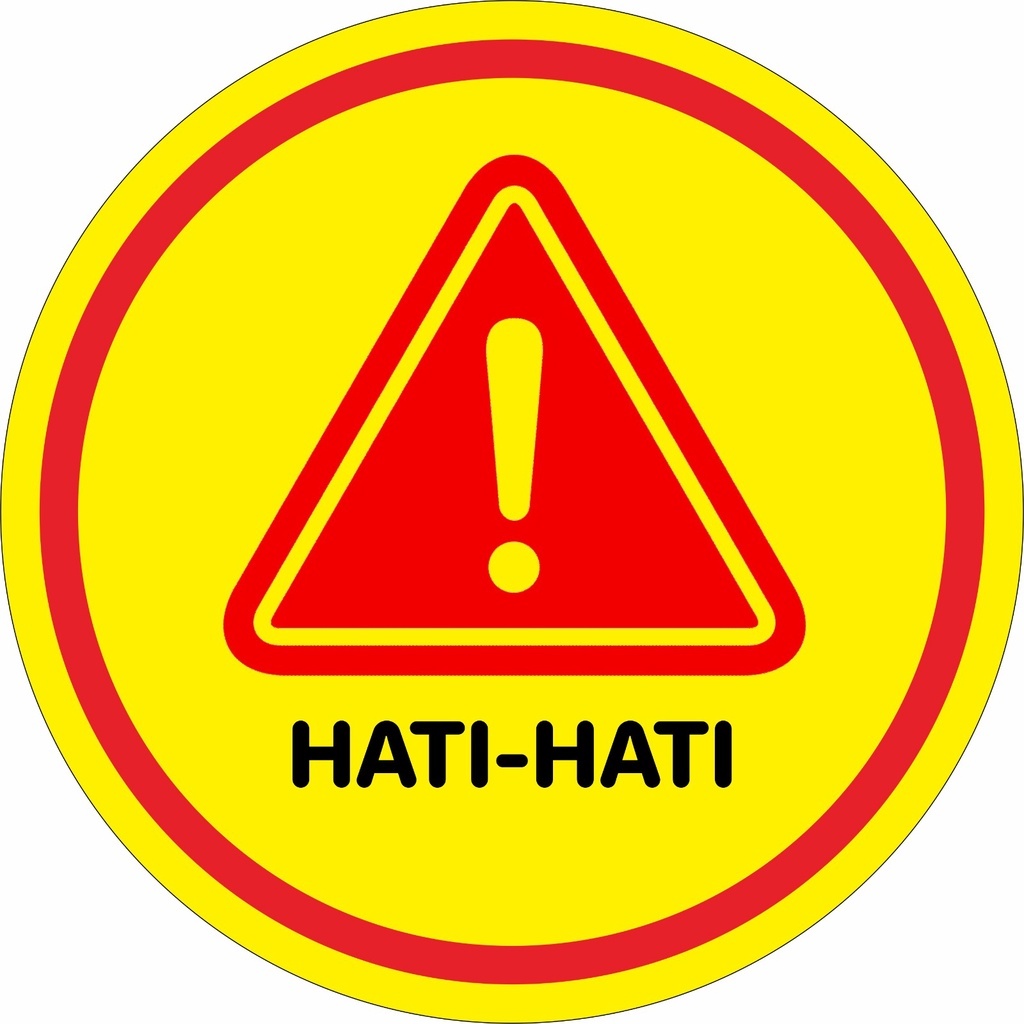 

STIKER VINYL SIGN HATI HATI KECIL BULAT