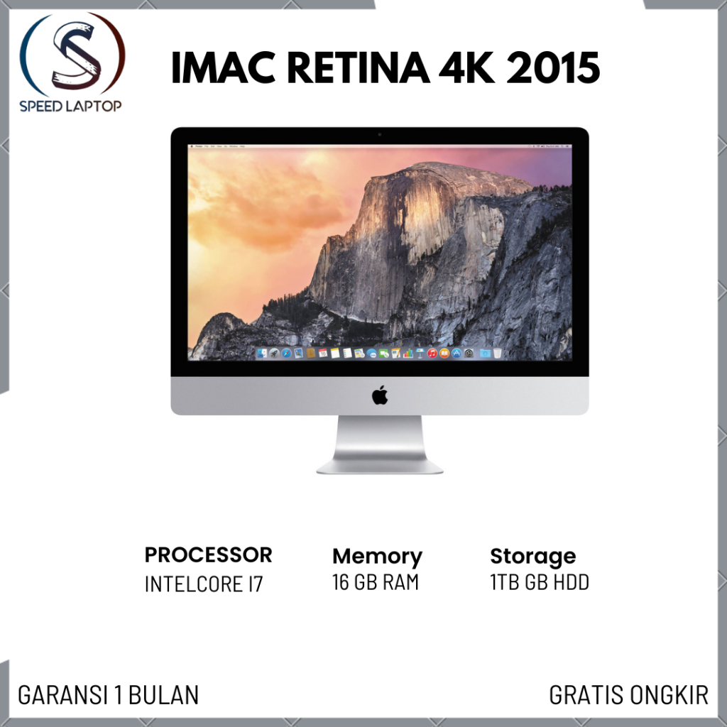 IMAC RETINA 4K 2015 21"5 INCHI MULUS TERAWAT BEKAS PC ALL IN ONE