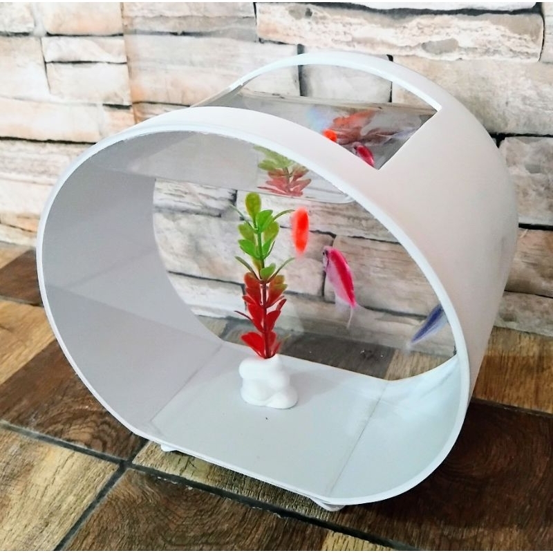 Ay00 aquarium mini akrilik murah ikan cupang glofish