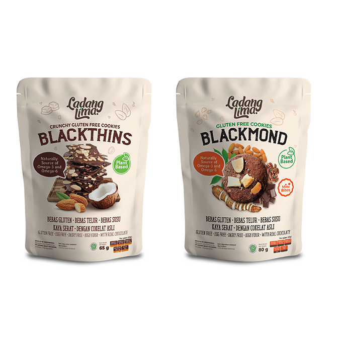 

Cookies Blackmond 80g / Blackthins 65g by Ladang Lima