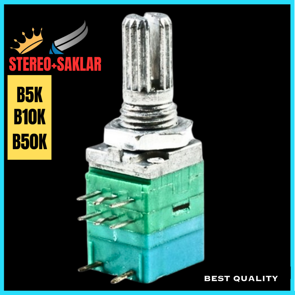 Potentiometer Potensiometer Potensio Stereo B50K B10K B5K Plus Saklar