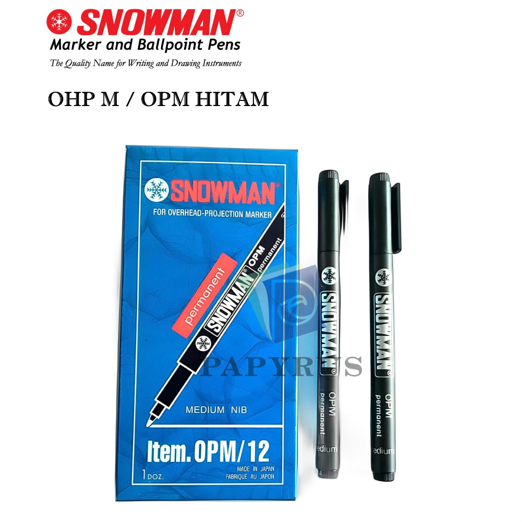 

SPIDOL OHP / MULTIMARK PERMANENT MARKER / OPM / OHP SNOWMAN M MEDIUM HITAM