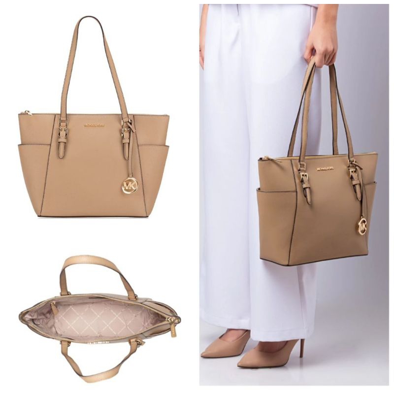 new tas Michael Kors MK charlote camel original Tote bag