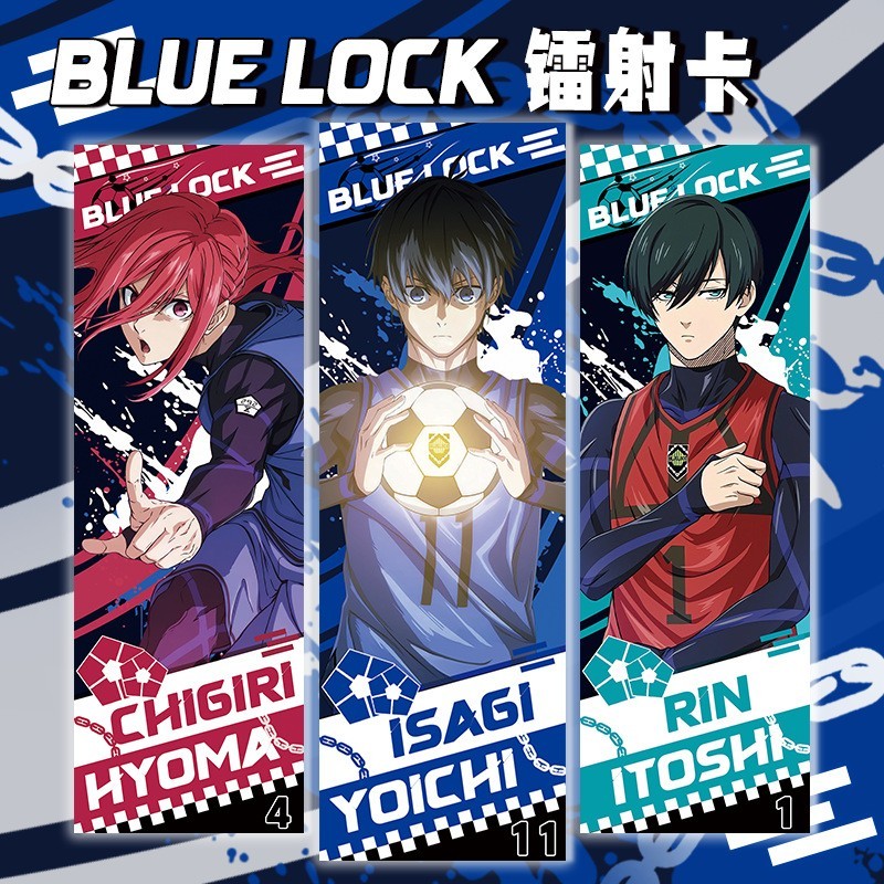 

Blue lock hologram ticket laser bookmark laser anime blue lock isagi bachira chigiri 2 sisi