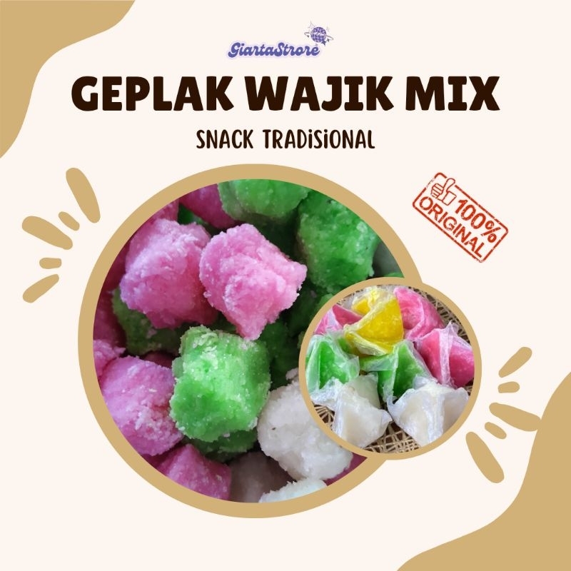

Geplak Wajik Mix Campuran 1kg/Wajik Kletik/Geplak Oleh Oleh Jogja/Snack Tradisional