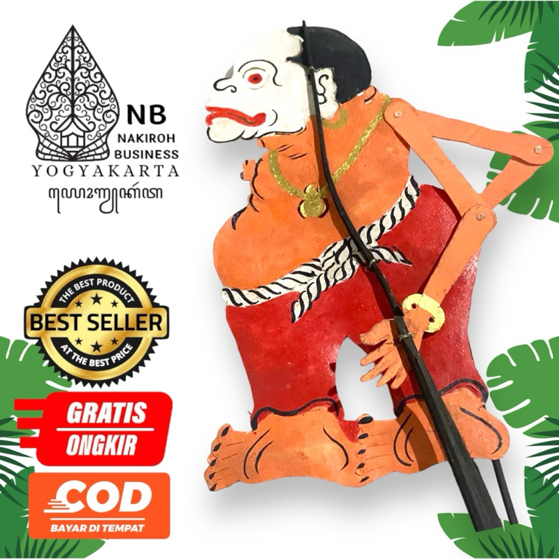 NAKIROHBUSINESS WAYANG kulit BAGONG KOLOR VERSI KI SENO -+ 45 CM