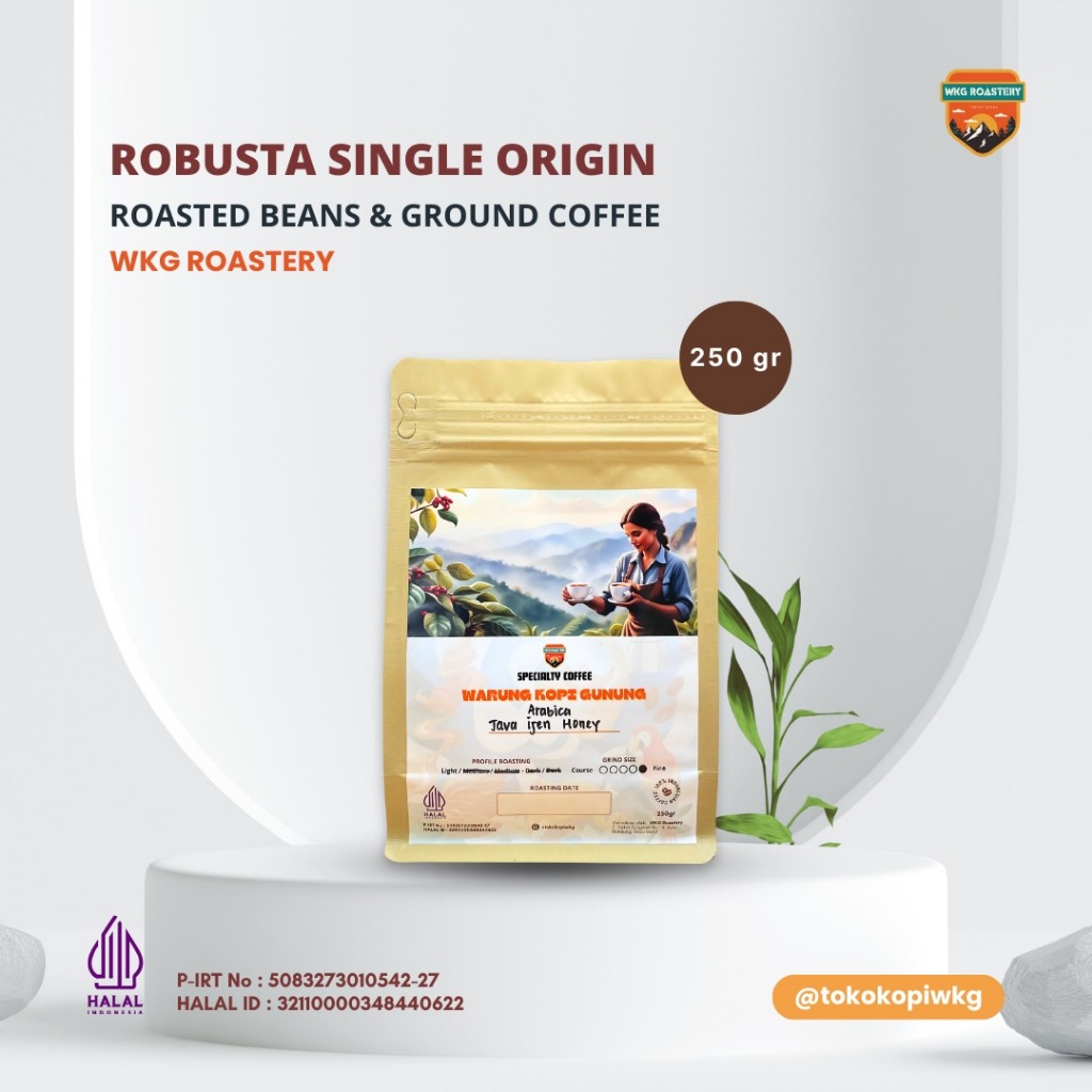 

Kopi Robusta 250 Gr ( Bubuk / Biji ) - WKG Roastery