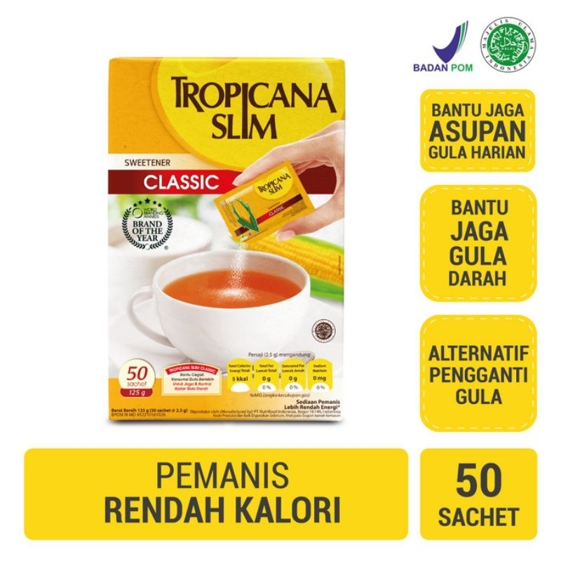 

Tropicana slim classic gula diet / diabetes rendah kalori isi 50