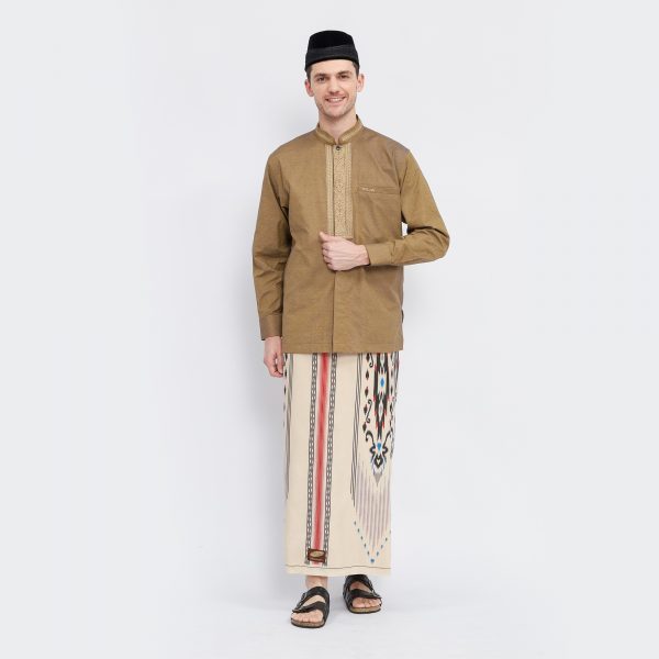 Sarung ATLAS Idaman 555 Kembang Motif BHS SWL Cream