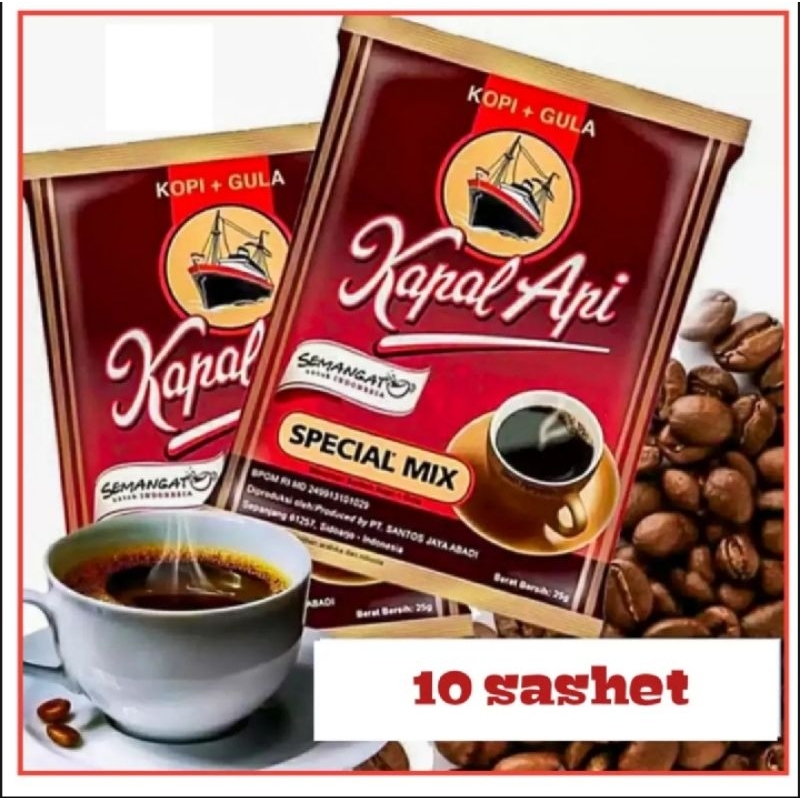 

COD Bayar Ditempat [Termurah] Promo Kopi Kapal Api Special Mix 1 Renceng Renteng 10 Saset Sachet Minuman Serbuk Kopi + Gula Ukuran Kemasan 23gram Isi 10 Pcs Pack Bungkus Kopi Hitam Spesial Mix