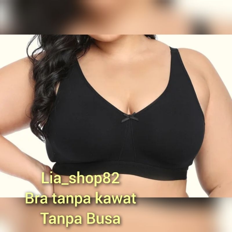 Bra Cup Besar Bahan katun, Bh Tanpa Kawat Tanpa Busa Cup C D E  DD