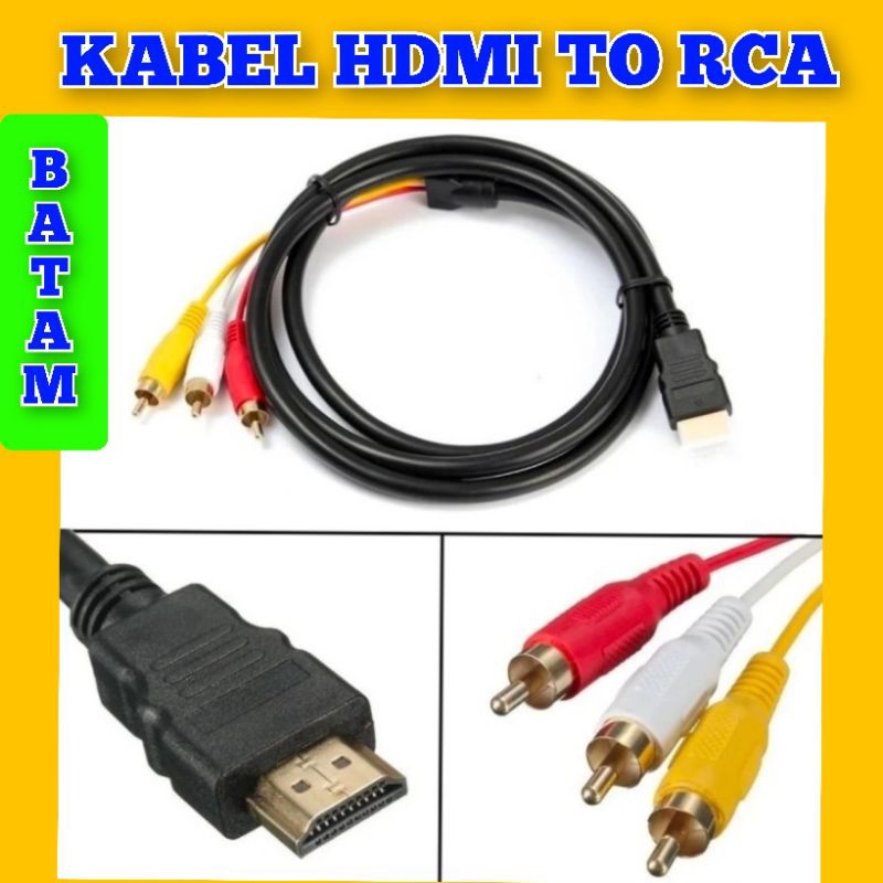 KABEL HDMI TO RCA/KABEL1,5M HDMI TO RCA (PENGIRIMAN KHUSUS BATAM)