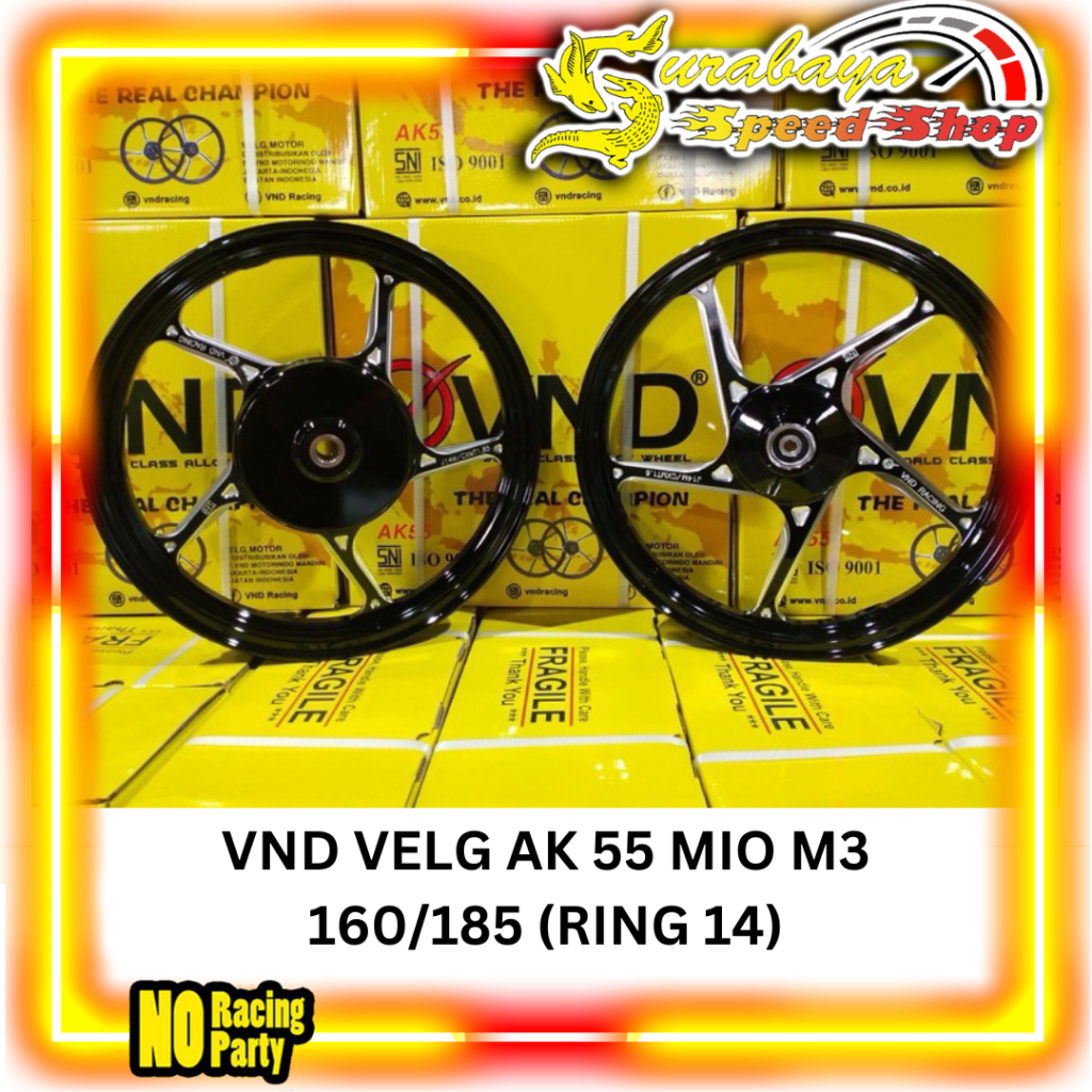 VND Velg Tipe AK 55 Mio M3 Mio Z Fino 125 Xride 125 Ukuran 160/185 Ring 14 Original VND RACING
