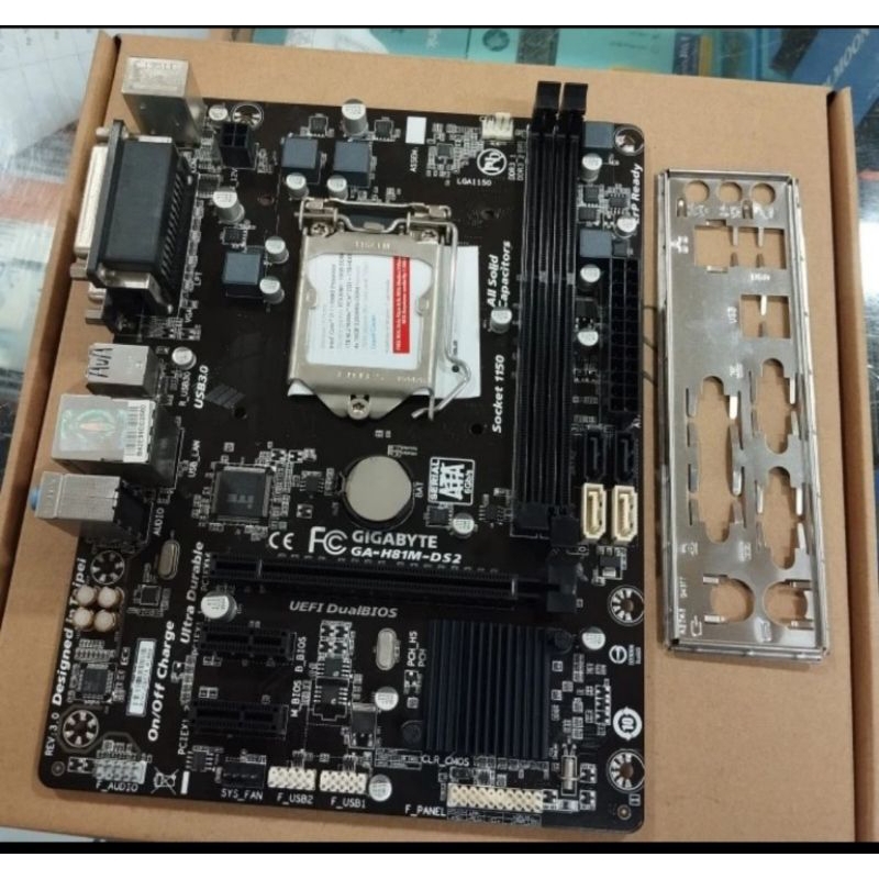 PAKET MOBO GIGABYTE H81M DS2+PROC I3 4130+DDR3 8GB 12800