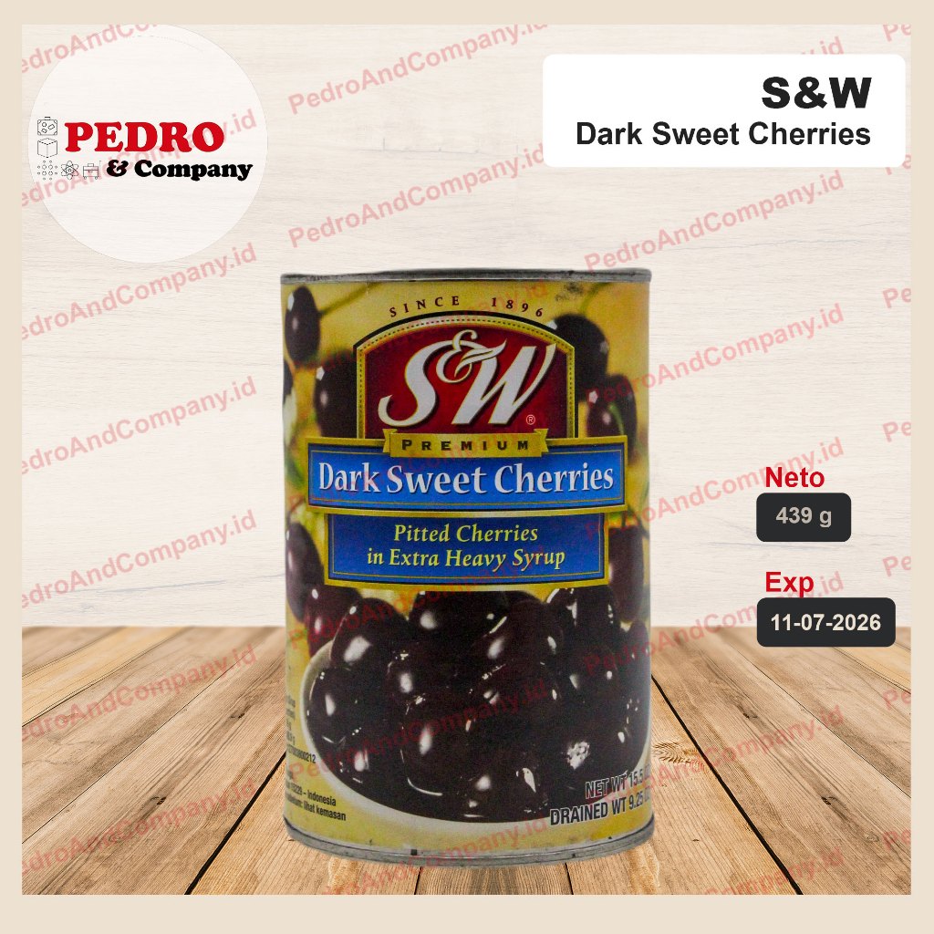 

SW dark sweet cherries 439 gr - pitted cherry in heavy syrup