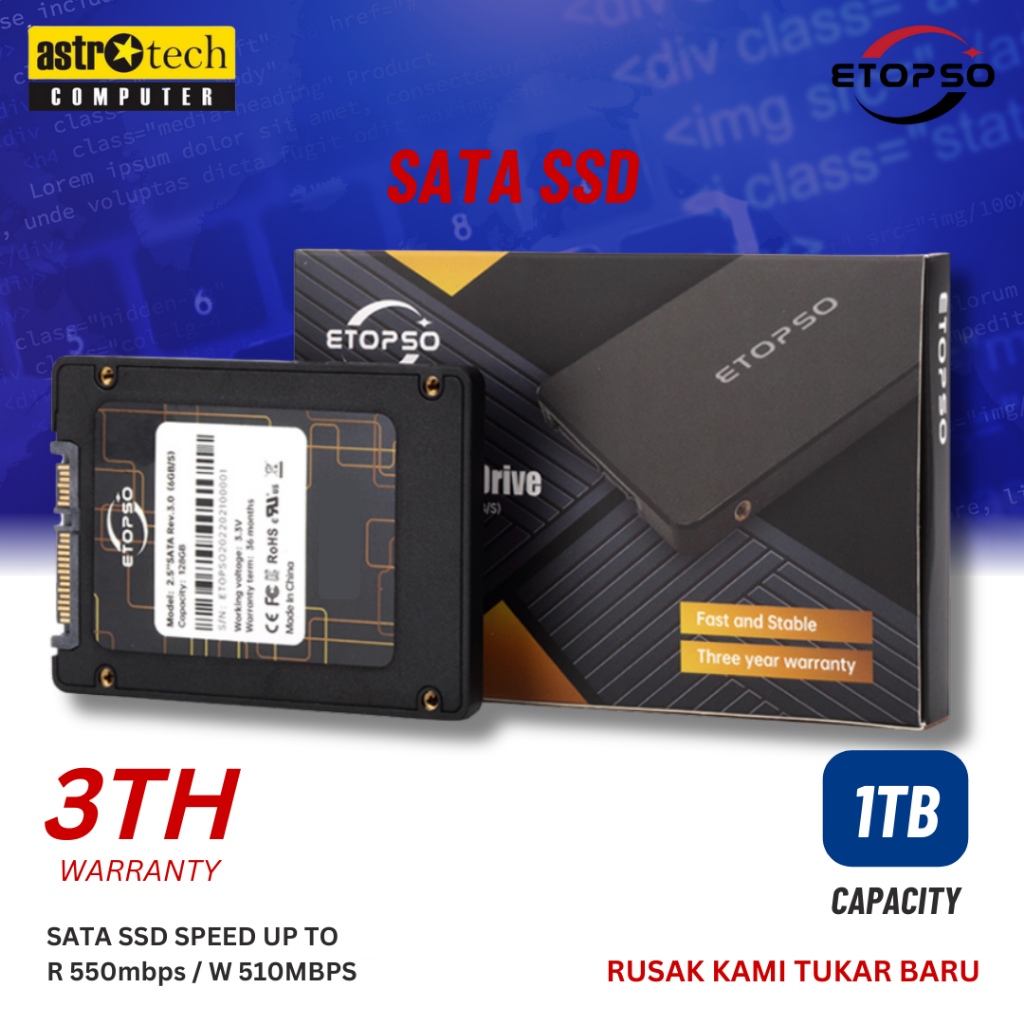 SSD 1TB ETOPSO SATA 2.5" GARANSI 3TH