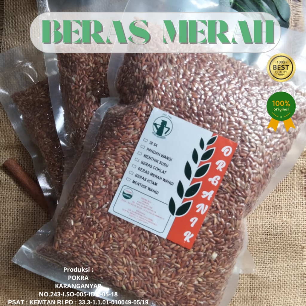 

Beras Merah Organik Pak Tani 1 kg/Pilihan Tepat Keluarga Sehat/Program Kesehatan Keluarga