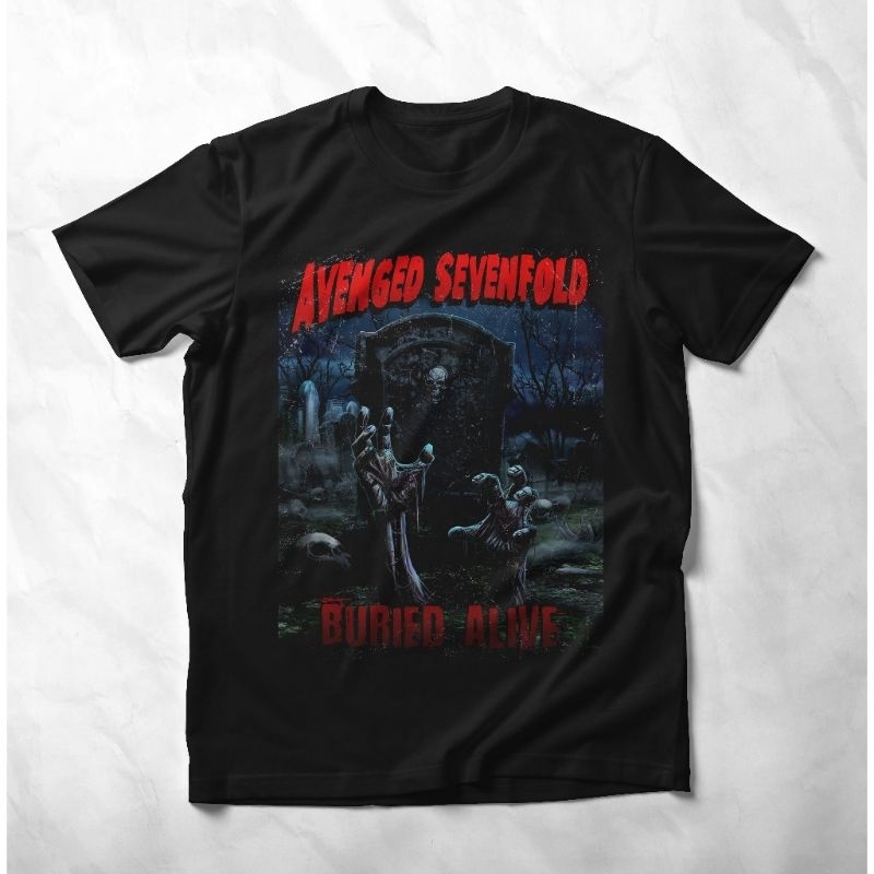 Kaos Distro AVENGED SEVENFOLD - BURIED ALIVE Kaos Band Kaos Musik Kaos Avenged Kaos A7X Original Dis