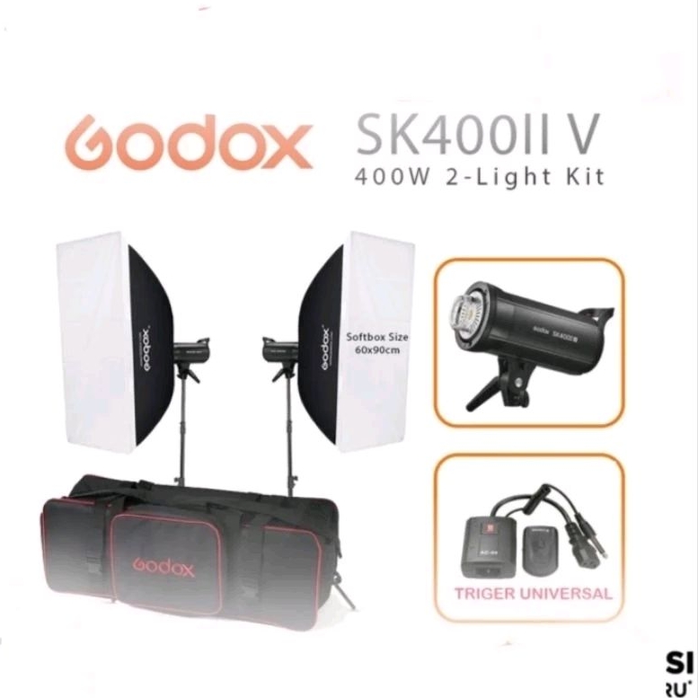 Paket Lampu Flash Studio Godox SK400 II V SK400IIV SK400II V