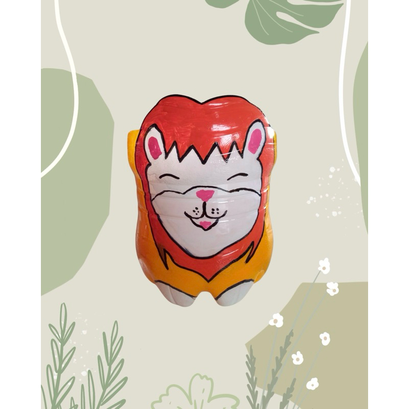 Prakarya Pot dari Galon Le minerale 15Lt karakter singa