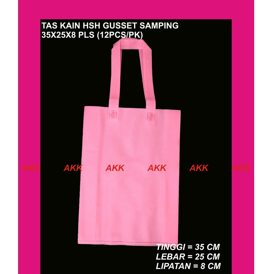 

Tas Kain Spunbond / Goodie Bag Hsh Gusset Samping 35x25x8 (12 Pcs)