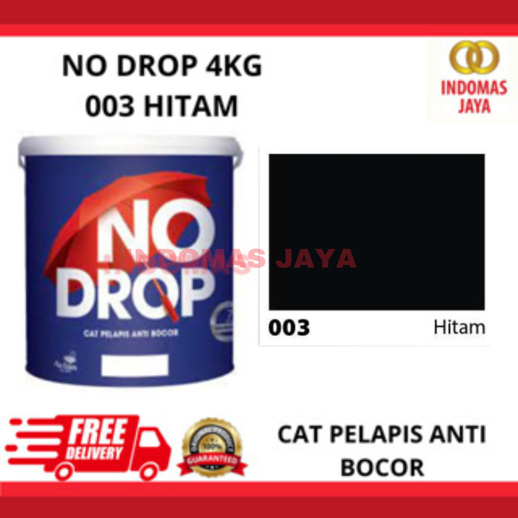 CAT ANTI BOCOR KEDAP AIR WATERPROOFING 4KG 4 KG hitam 003 NODROP / NO DROP 4KG GALONAN HITAM