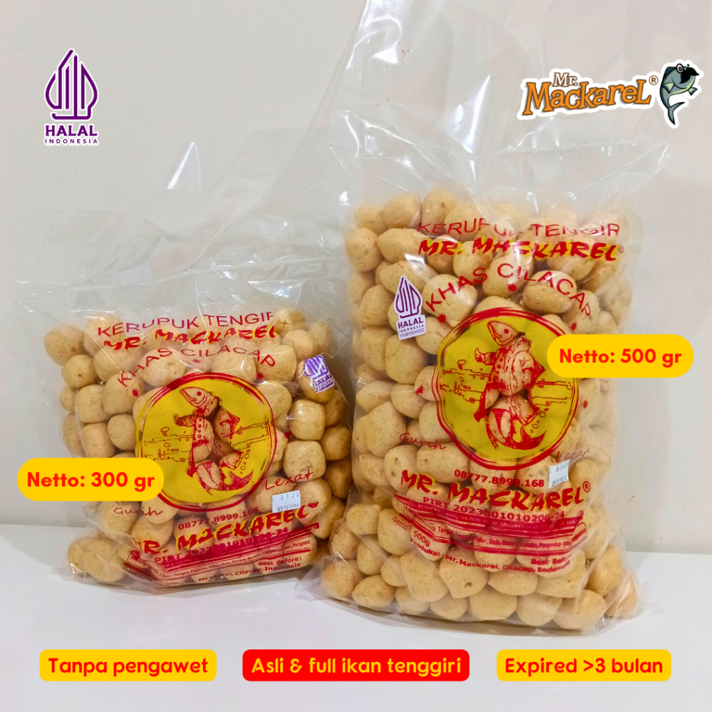 Kerupuk Ikan Tenggiri Mr. Mackarel 1/2 Kiloan Amplang Tenggiri Cemilan Krupuk Getas Cemilan Murah