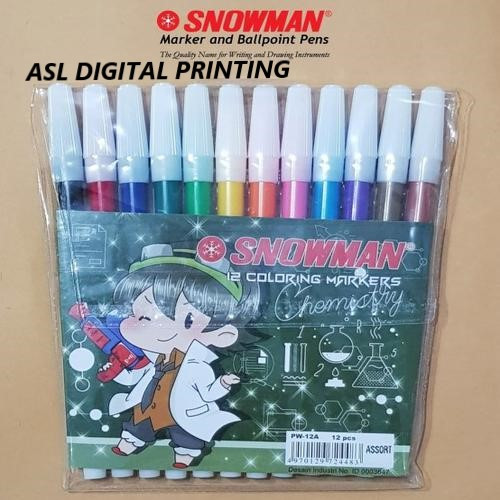 

SPIDOL KECIL 12 WARNA SNOWMAN COLORING MARKER PENCIL TYPE