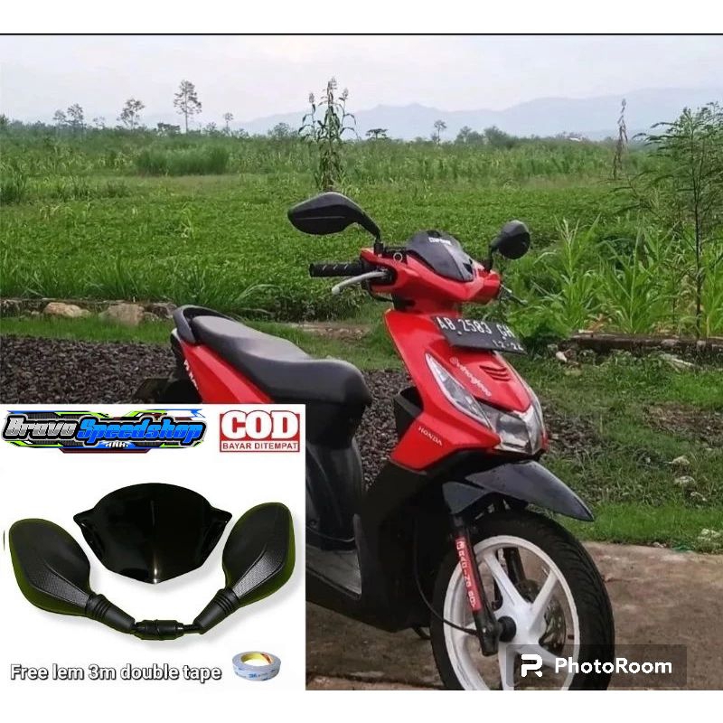 Paketan variasi kaca spion click thailand plus visor beat lama beat karbu pnp beat fi new plus doube