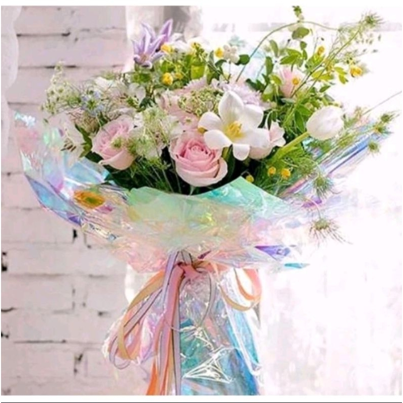 

Hologram Tranparent 1Rol Free Packing Kertas Bukat Cellophane Waterproof Hologram Per Rol