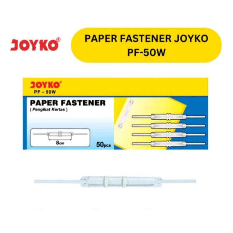 

Acco Plastik putih joyko(50 pcs) / Paper Fastener / Pengikat Kertas