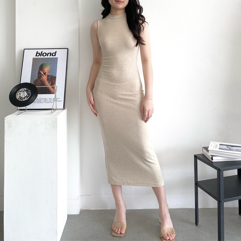 ELMA Midi Dress - (Bodycon dress | Premium Knit Dress| Long Dress | Dress wanita)