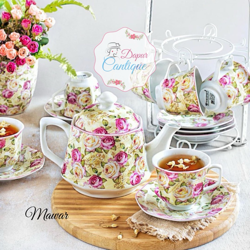 Tea Set Vicenza - Teko dan Cangkir Set C78